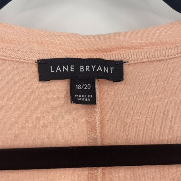 Lane Bryant‎ Women's Ruched Sleeve Stretch Crew Neck Top Peach Size 18/20 - Picture 3 of 9